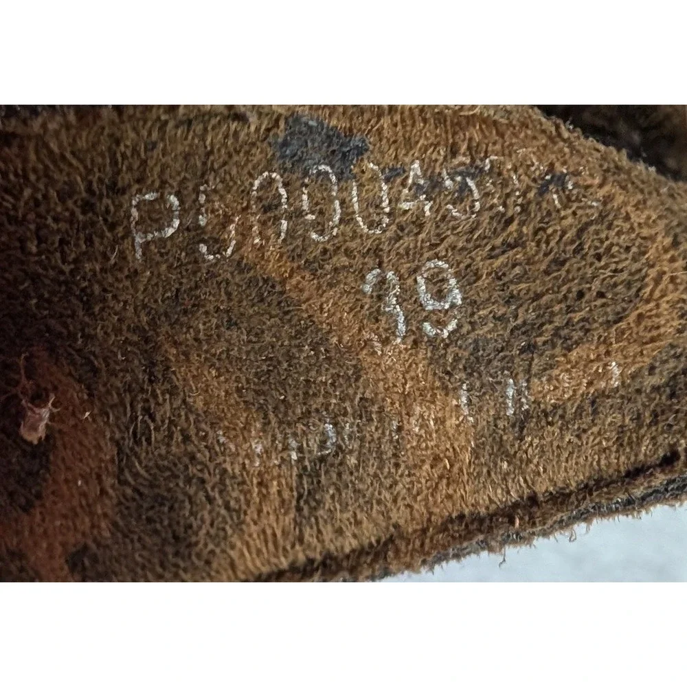 Fly London Pez Brown Leather Wedge Mary Jane Hook & Loop Comfort Shoes Women 8.5